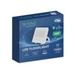 100W LED Floodlight CREE CHIP White Body Grey Glass 6500K 135LM/W V-TAC – 242116