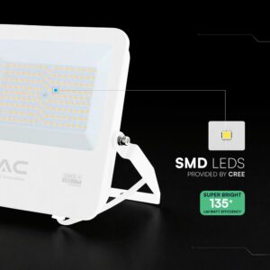 100W LED Floodlight CREE CHIP White Body Grey Glass 6500K 135LM/W V-TAC – 242116