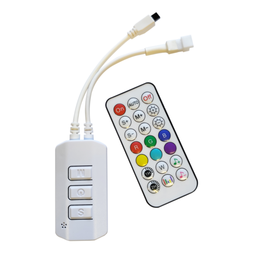 Τηλεχειριστήριο + Controller Dimmer με Music 10m για Digital COB Πολύχρωμη RGB Ταινία LED 24V 2416RGBDGC ACA – 24VRGBDGC
