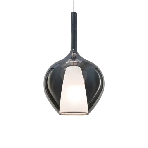 Ideal Lux Kalique SP1-1 d28 Fumé-Κρεμαστό Φωτιστικό Ø28 με Glass & 1xE27