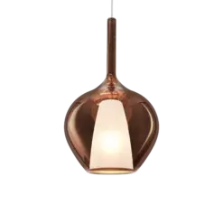 Ideal Lux Kalique SP1-1 d28 Copper-Κρεμαστό Φωτιστικό Ø28 με Glass & 1xE27