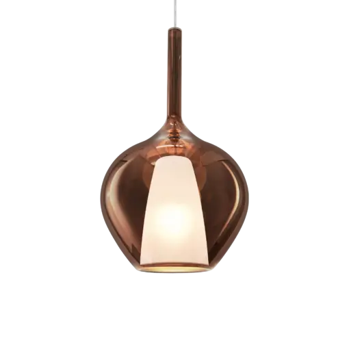 Ideal Lux Kalique SP1-1 d28 Copper-Κρεμαστό Φωτιστικό Ø28 με Glass & 1xE27