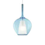 Ideal Lux Kalique SP1-1 d28 Blue-Κρεμαστό Φωτιστικό Ø28 με Glass & 1xE27