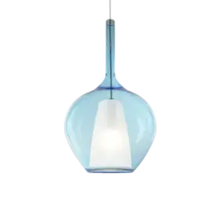 Ideal Lux Kalique SP1-1 d28 Blue-Κρεμαστό Φωτιστικό Ø28 με Glass & 1xE27