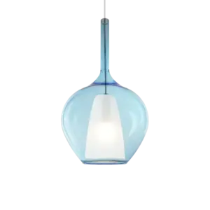 Ideal Lux Kalique SP1-1 d28 Blue-Κρεμαστό Φωτιστικό Ø28 με Glass & 1xE27