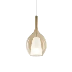 Ideal Lux Kalique SP1-2 d18 Amber-Κρεμαστό Φωτιστικό Ø18 με Glass & 1xE27