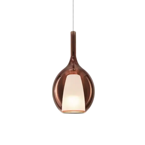 Ideal Lux Kalique SP1‑2 d18 Copper-Κρεμαστό Φωτιστικό Ø18 με Blown Glass & 1xE27
