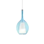 Ideal Lux Kalique SP1-2 d18 Blue-Κρεμαστό Φωτιστικό Ø18 με Glass & 1xE27