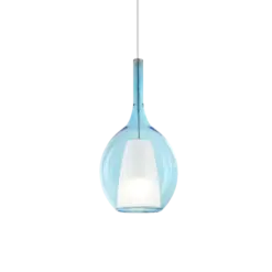 Ideal Lux Kalique SP1-2 d18 Blue-Κρεμαστό Φωτιστικό Ø18 με Glass & 1xE27