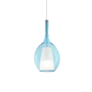 Ideal Lux Kalique SP1-2 d18 Blue-Κρεμαστό Φωτιστικό Ø18 με Glass & 1xE27