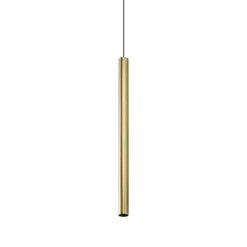 Ideal Lux LOOK SP1 ROUND D40 H700 Brass – Κρεμαστό Φωτιστικό Οροφής Minimal 1xGU10