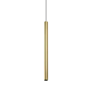 Ideal Lux LOOK SP1 ROUND D40 H700 Brass – Κρεμαστό Φωτιστικό Οροφής Minimal 1xGU10