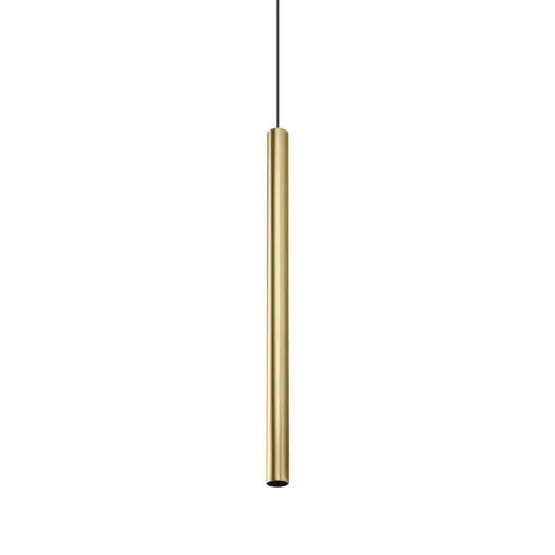 Ideal Lux LOOK SP1 ROUND D40 H700 Brass – Κρεμαστό Φωτιστικό Οροφής Minimal 1xGU10