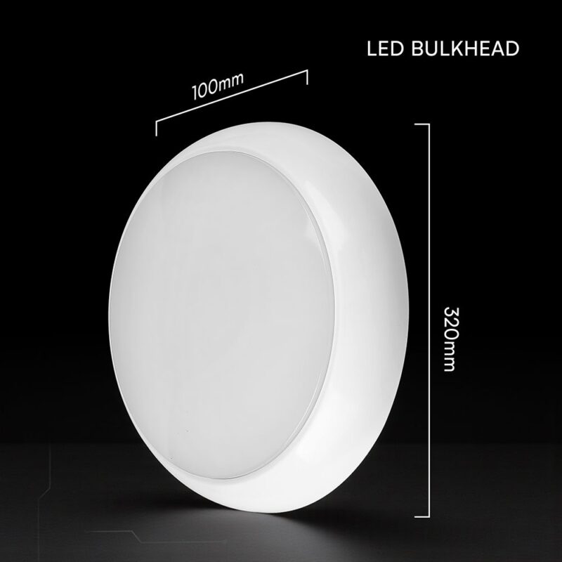 Πλαφονιέρα LED Στρογγυλή Φ320 Λευκή V-TAC CREE Chip 8W/16W/20W CCT 2700lm IP65 V-TAC – 801-24-6