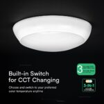 Πλαφονιέρα LED Στρογγυλή / Φωτιστικό Ασφαλείας 3hrs Φ320 Λευκή V-TAC CREE Chip 8W/16W/20W CCT 2700lm IP65 με  6yrs Wty – 812-24-6