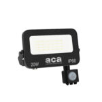 LED Προβολέας 20W Μαύρος με Ανιχνευτή Κίνησης 2000lm CCT 3000/4000/6500K IP66 ACA  – N20CCTS