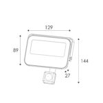 LED Προβολέας 20W Μαύρος με Ανιχνευτή Κίνησης 2000lm CCT 3000/4000/6500K IP66 ACA  – N20CCTS