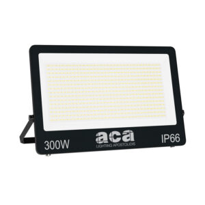 LED Προβολέας 300W ACA Μαύρος 120° 30.000lm Αδιάβροχος IP66 3000/4000/6000K CCT – N300CCT