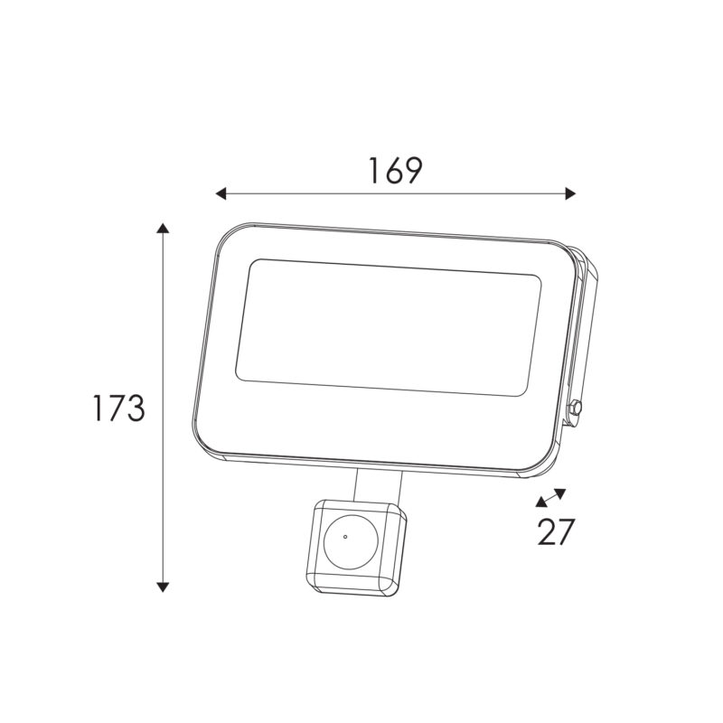 LED Προβολέας 30W Μαύρος με Ανιχνευτή Κίνησης 3000lm CCT 3000/4000/6500K IP66 ACA  – N30CCTS