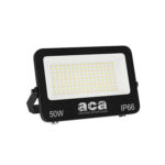 LED Προβολέας 50W ACA Μαύρος 120° 5000lm Αδιάβροχος IP66 3000/4000/6000K CCT – N50CCT