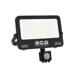 LED Προβολέας 50W Μαύρος με Ανιχνευτή Κίνησης 5000lm CCT 3000/4000/6500K IP66 ACA  – N50CCTS
