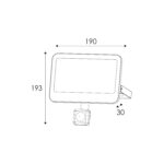 LED Προβολέας 50W Μαύρος με Ανιχνευτή Κίνησης 5000lm CCT 3000/4000/6500K IP66 ACA  – N50CCTS