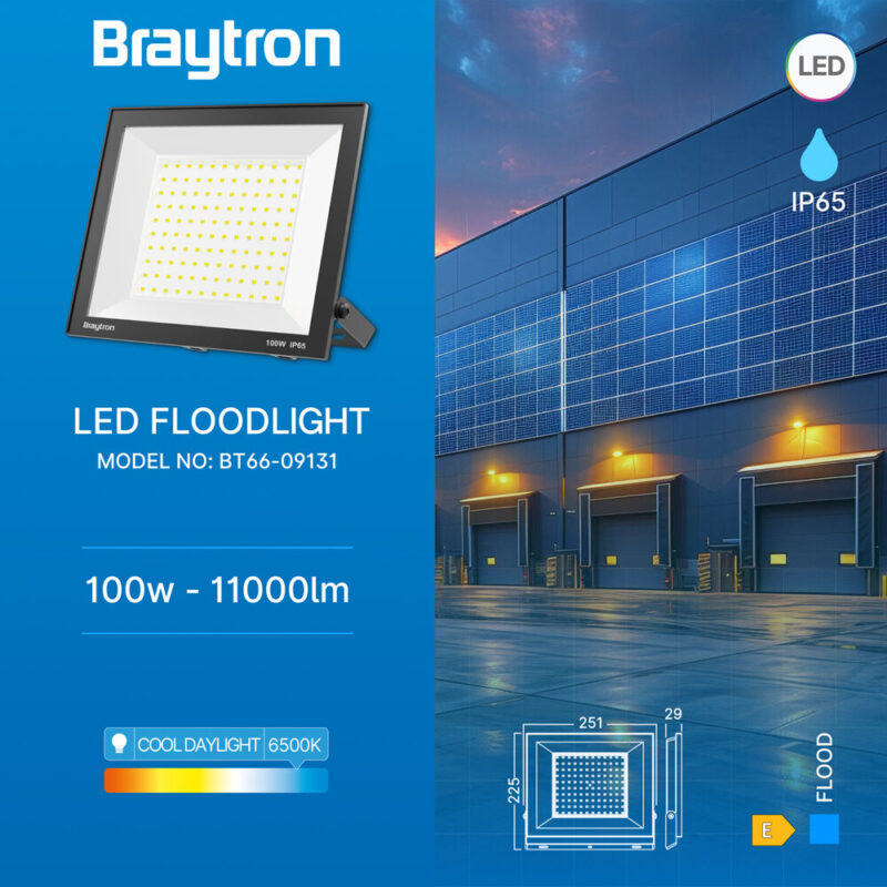 Προβολέας IP65 100W  9000 lm 4000k Braytron – BT66-09131