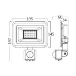 BRY-FLOOD-SC-50W-GRY-6500K-SNS-IP54-LED FLOODLIGHT Braytron – BT60-45031