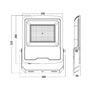 BRY-FLOOD-SL-100W-GRY-4000K-IP65-LED FLOODLIGHT Braytron – BT61-09112
