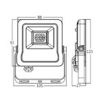 BRY-FLOOD-SL-10W-GRY-6500K-IP65-LED FLOODLIGHT Model: BT61-01032 Braytron – BT61-01032