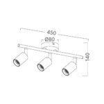 Φωτιστικό οροφής 3 x Ε27 Μαύρο Braytron – BV04-00032