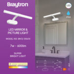 Φωτιστικό καθρέπτου “Lily” IP44 4000k 7w 600lm Λευκό Braytron – BN12-00410