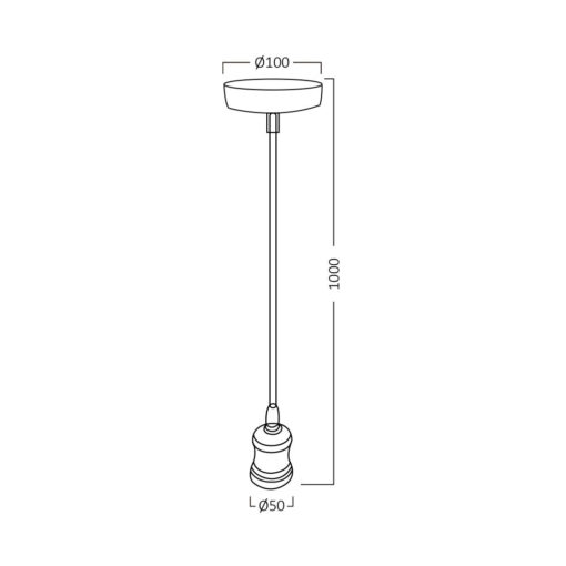 BRY-PENDA-E27-1MT-CPR-PENDANT ACCESSORIES Model: BY45-00201 Braytron – BY45-00201