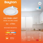 Φωτιστικό πάνελ 6W 470lm 3CCT Braytron – BP01-60680