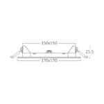 Φωτιστικό πάνελ SQR 12W 1120lm 3CCT IP40 Braytron – BP02-61280