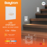 Απλίκα led “Step” 1,5w lm CCT Sensor Λευκή Braytron – BH07-00380