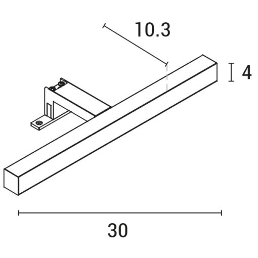 ΦΩΤΙΣΤΙΚΟ ΜΠΑΝΙΟΥ ΠΛΑΣΤΙΚΟ LED 5W 450Lm 4000Κ 300X103X4mm ΑΣΗΜΙ (2τρόποι στήριξης) ARTE ILLUMINA DIPLO EUROLAMP – 144-80500
