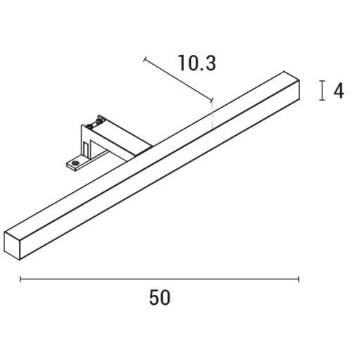 ΦΩΤΙΣΤΙΚΟ ΜΠΑΝΙΟΥ ΠΛΑΣΤΙΚΟ LED 7W 650Lm 4000Κ 500X103X40 ΑΣΗΜΙ (2τρόποι στήριξης) ARTE ILLUMINA DIPLO EUROLAMP – 144-80501