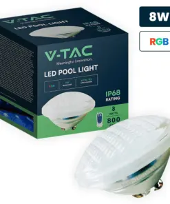 V-TAC 217558 LED Λάμπα Πισίνας PAR56 8W 800lm Πολύχρωμη RGB με Τηλεχειρστήριο IP68 12V