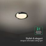 V-TAC 24185VT LED Πλαφονίερα Οροφής Στρογγυλή Φ500 48W 5760lm Dimmable CCT με Τηλεχειριστήριο σε Μαύρο + Γκρι