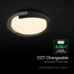 V-TAC 24185VT LED Πλαφονίερα Οροφής Στρογγυλή Φ500 48W 5760lm Dimmable CCT με Τηλεχειριστήριο σε Μαύρο + Γκρι