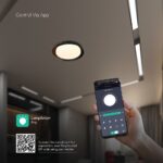 V-TAC 24186VT LED Πλαφονίερα Οροφής Μαύρη+Καφέ Στρογγυλή Φ500 48W 5760lm Dimmable CCT με Τηλεχειριστήριο