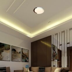 V-TAC 24187VT LED Πλαφονίερα Οροφής Λευκό+Καφέ Στρογγυλή Φ500 48W 5760lm Dimmable CCT με Τηλεχειριστήριο