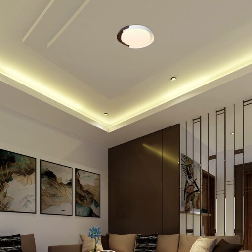 V-TAC 24187VT LED Πλαφονίερα Οροφής Λευκό+Καφέ Στρογγυλή Φ500 48W 5760lm Dimmable CCT με Τηλεχειριστήριο