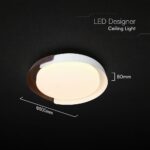V-TAC 24187VT LED Πλαφονίερα Οροφής Λευκό+Καφέ Στρογγυλή Φ500 48W 5760lm Dimmable CCT με Τηλεχειριστήριο