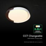 V-TAC 24187VT LED Πλαφονίερα Οροφής Λευκό+Καφέ Στρογγυλή Φ500 48W 5760lm Dimmable CCT με Τηλεχειριστήριο