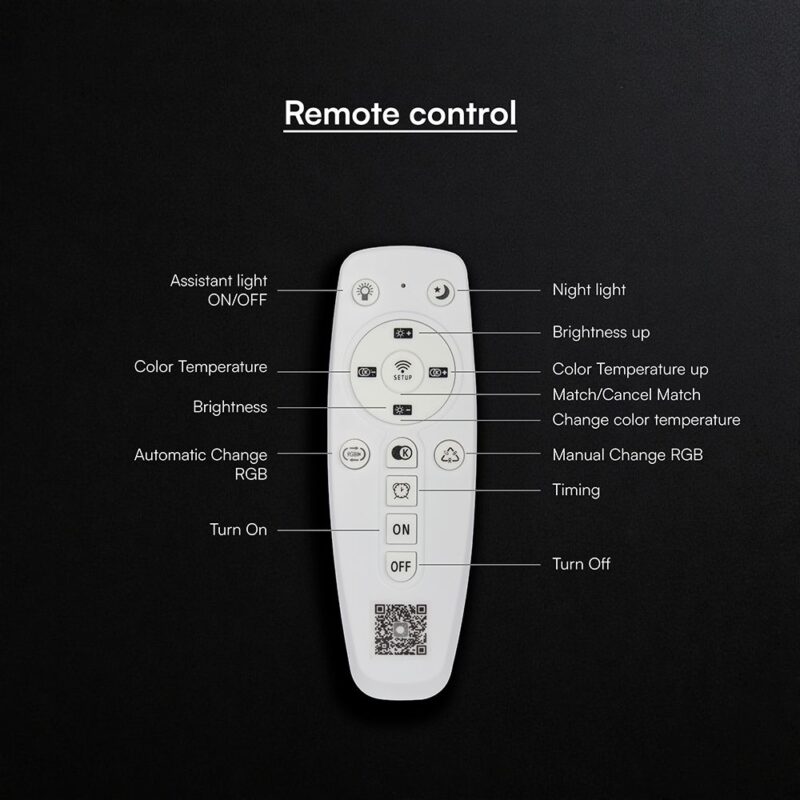 V-TAC 24187VT LED Πλαφονίερα Οροφής Λευκό+Καφέ Στρογγυλή Φ500 48W 5760lm Dimmable CCT με Τηλεχειριστήριο