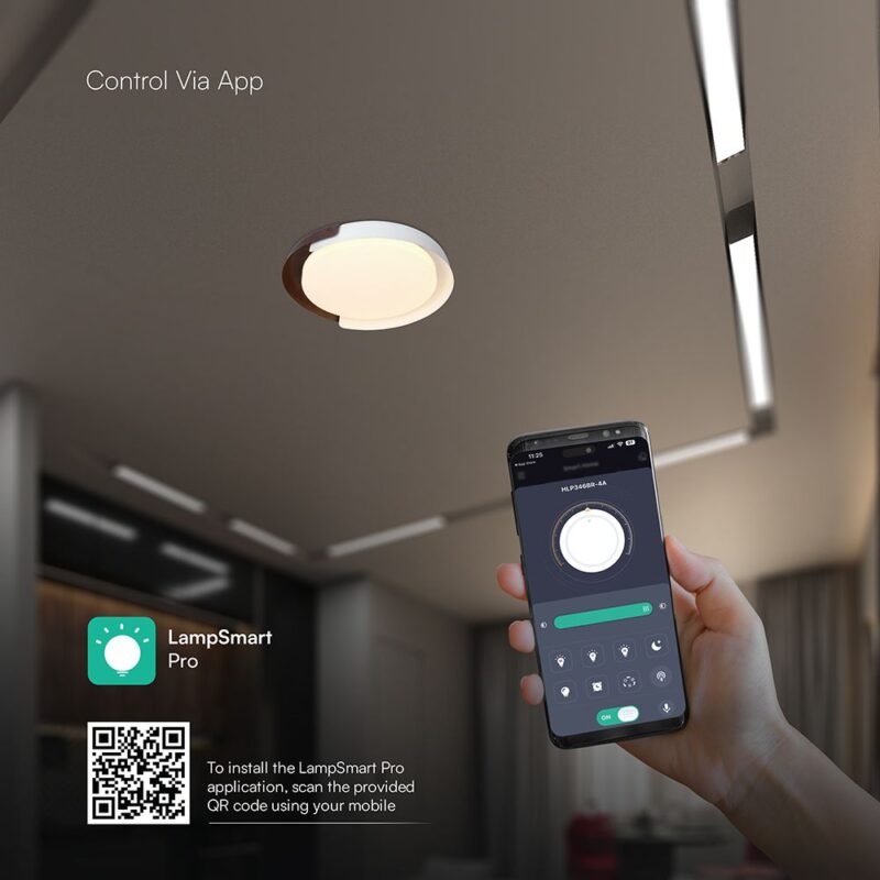 V-TAC 24187VT LED Πλαφονίερα Οροφής Λευκό+Καφέ Στρογγυλή Φ500 48W 5760lm Dimmable CCT με Τηλεχειριστήριο