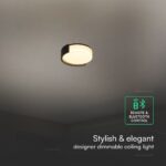 V-TAC 24188 LED Πλαφονίερα Οροφής Στρογγυλή Φ450 48W 5760lm Dimmable CCT με Τηλεχειριστήριο & Bluetooth Μαύρη