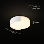 V-TAC 24189VT LED Πλαφονίερα Οροφής Λευκή Στρογγυλή Φ450 48W 5760lm Dimmable CCT με Τηλεχειριστήριο